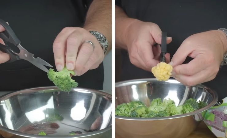 Chop the Broccoli and Cauliflower Small