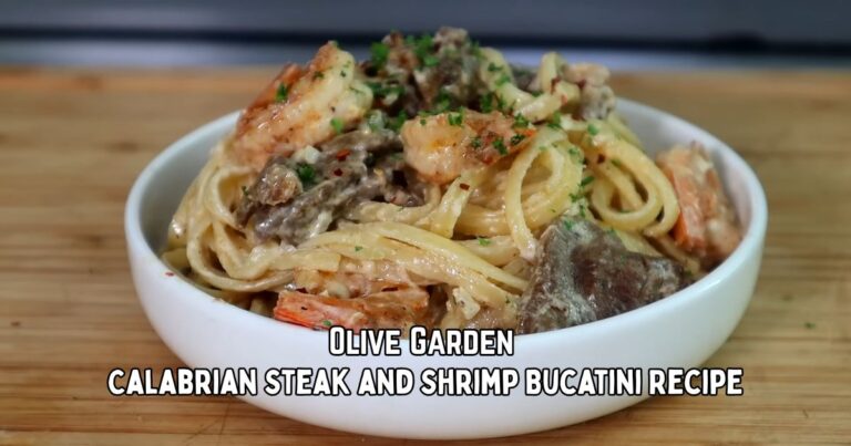 Olive Garden Calabrian Steak and Shrimp Bucatini Recipe